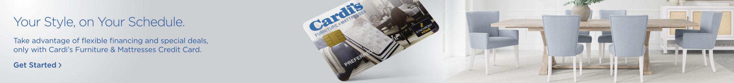 Get flexible financing and special deals with our credit card
